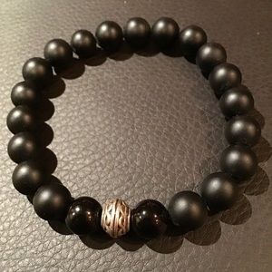 Black and Silver Mala Bracelet